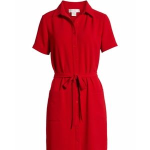Rachel Parcell Red Belted Dress